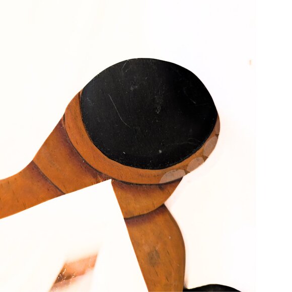 Vintage Handmade Wooden Bear Small Mirror Small 9.5"x7.5" OOAK MCM Retro - Picture 6 of 7